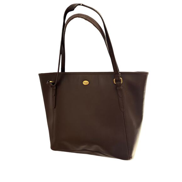 Coach Peyton Brown Leather Tote Shoulder Bag F27349 - Picture 1 of 8